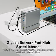 2519 15 in 1 Gigabit Ethernet Port MST Dual HD DisplayPort Desktop Vertical Type-C HUB Docking Station