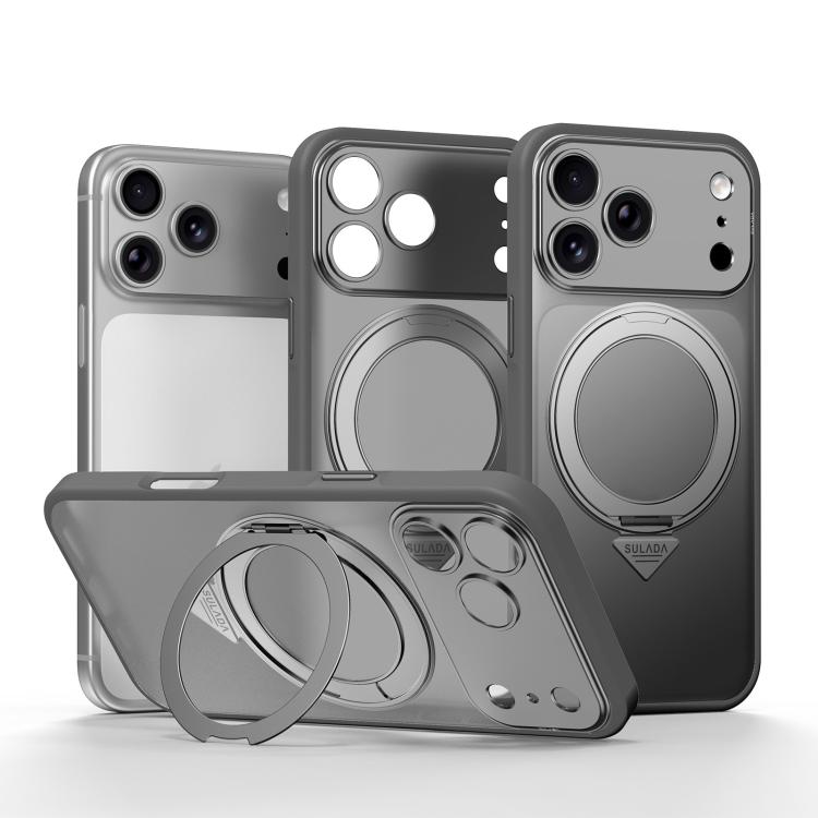 Custodia per telefono SULADA Transforms In 17 Pro semitrasparente opaca con supporto magnetico girevole., For iPhone 18 Pro, For iPhone 18 Pro Max, For iPhone 17 Pro Max, For iPhone 17 Pro