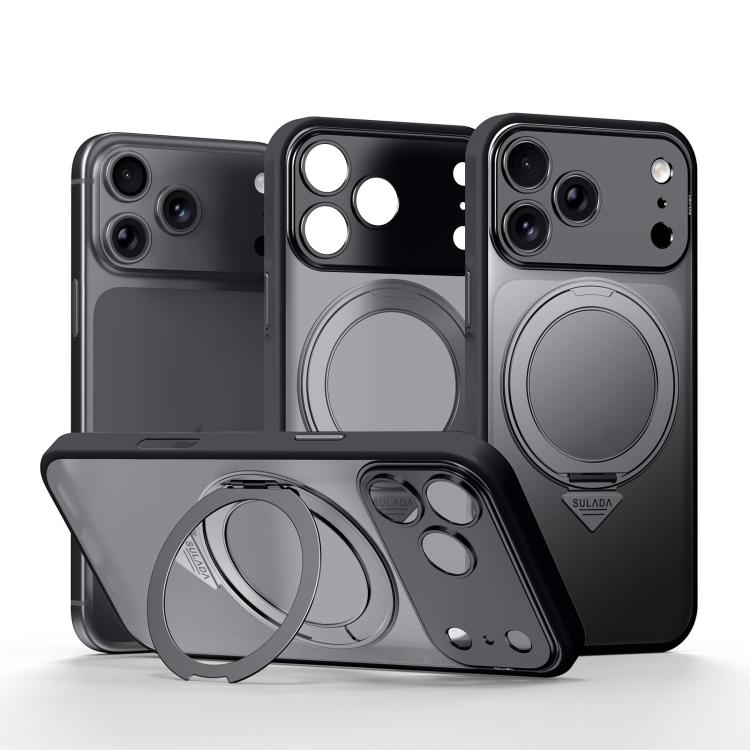Custodia per telefono SULADA Transforms In 17 Pro semitrasparente opaca con supporto magnetico girevole., For iPhone 18 Pro, For iPhone 18 Pro Max, For iPhone 17 Pro Max, For iPhone 17 Pro
