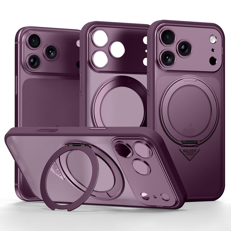 Custodia per telefono SULADA Transforms In 17 Pro semitrasparente opaca con supporto magnetico girevole., For iPhone 18 Pro, For iPhone 18 Pro Max, For iPhone 17 Pro Max, For iPhone 17 Pro