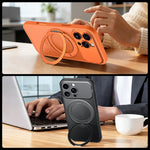 Custodia per telefono SULADA Transforms In 17 Pro semitrasparente opaca con supporto magnetico girevole., For iPhone 16 Pro Max, For iPhone 16 Pro