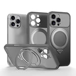 Custodia per telefono SULADA Transforms In 17 Pro semitrasparente opaca con supporto magnetico girevole., For iPhone 16 Pro Max, For iPhone 16 Pro