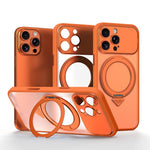 Custodia per telefono SULADA Transforms In 17 Pro semitrasparente opaca con supporto magnetico girevole., For iPhone 16 Pro Max, For iPhone 16 Pro