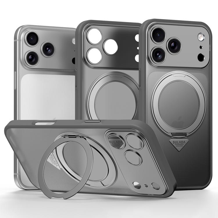 Custodia per telefono SULADA Transforms In 17 Pro semitrasparente opaca con supporto magnetico girevole., For iPhone 18 Pro, For iPhone 18 Pro Max, For iPhone 17 Pro Max, For iPhone 17 Pro