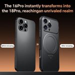 Custodia per telefono SULADA Transforms In 17 Pro semitrasparente opaca con supporto magnetico girevole., For iPhone 18 Pro, For iPhone 18 Pro Max, For iPhone 17 Pro Max, For iPhone 17 Pro