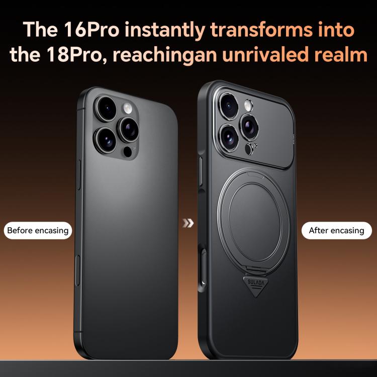 Custodia per telefono SULADA Transforms In 17 Pro semitrasparente opaca con supporto magnetico girevole., For iPhone 18 Pro, For iPhone 18 Pro Max, For iPhone 17 Pro Max, For iPhone 17 Pro