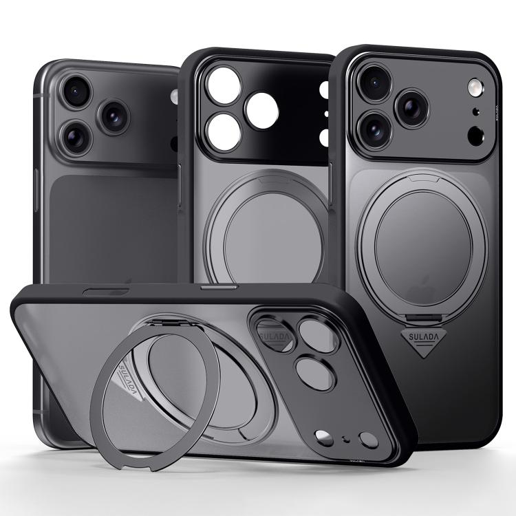Custodia per telefono SULADA Transforms In 17 Pro semitrasparente opaca con supporto magnetico girevole., For iPhone 18 Pro, For iPhone 18 Pro Max, For iPhone 17 Pro Max, For iPhone 17 Pro