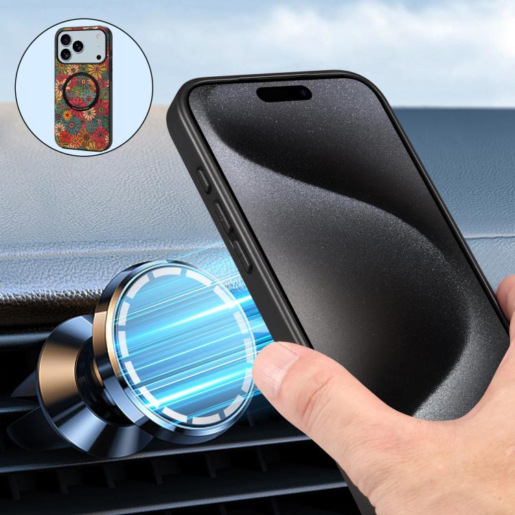 Custodia magnetica in ecopelle della serie "Linguaggio dei Fiori" di Denisor A07., For iPhone 17 Pro Max, For iPhone 17 Pro, For iPhone 17, For iPhone Air