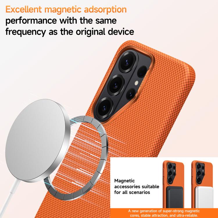 Custodia magnetica per telefono SULADA in Kevlar con motivo a griglia e texture effetto pelle., For Samsung Galaxy S26+ 5G, For Samsung Galaxy S26 Ultra 5G, For Samsung Galaxy S26 5G