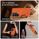 Custodia per telefono SULADA con griglia in Kevlar, effetto pelle e supporto magnetico girevole., For Samsung Galaxy S26+ 5G, For Samsung Galaxy S26 Ultra 5G, For Samsung Galaxy S26 5G