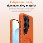 Custodia per telefono SULADA con griglia in Kevlar, effetto pelle e supporto magnetico girevole., For Samsung Galaxy S26+ 5G, For Samsung Galaxy S26 Ultra 5G, For Samsung Galaxy S26 5G