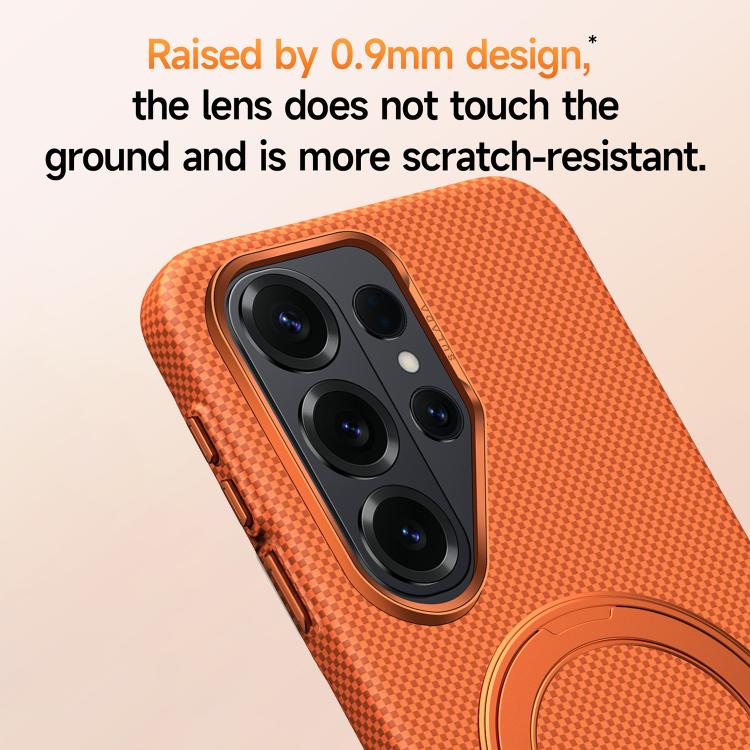 Custodia per telefono SULADA con griglia in Kevlar, effetto pelle e supporto magnetico girevole., For Samsung Galaxy S26+ 5G, For Samsung Galaxy S26 Ultra 5G, For Samsung Galaxy S26 5G