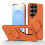 Custodia per telefono SULADA con griglia in Kevlar, effetto pelle e supporto magnetico girevole., For Samsung Galaxy S26+ 5G, For Samsung Galaxy S26 Ultra 5G, For Samsung Galaxy S26 5G