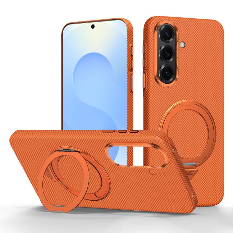 Custodia per telefono SULADA con griglia in Kevlar, effetto pelle e supporto magnetico girevole., For Samsung Galaxy S26+ 5G, For Samsung Galaxy S26 Ultra 5G, For Samsung Galaxy S26 5G