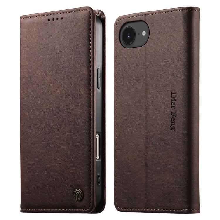Custodia per telefono Dierfeng in pelle vegana con chiusura magnetica e protezione RFID in metallo., For iPhone 17e / 16e, For iPhone 17 Pro Max, For iPhone 17 Pro, For iPhone 17