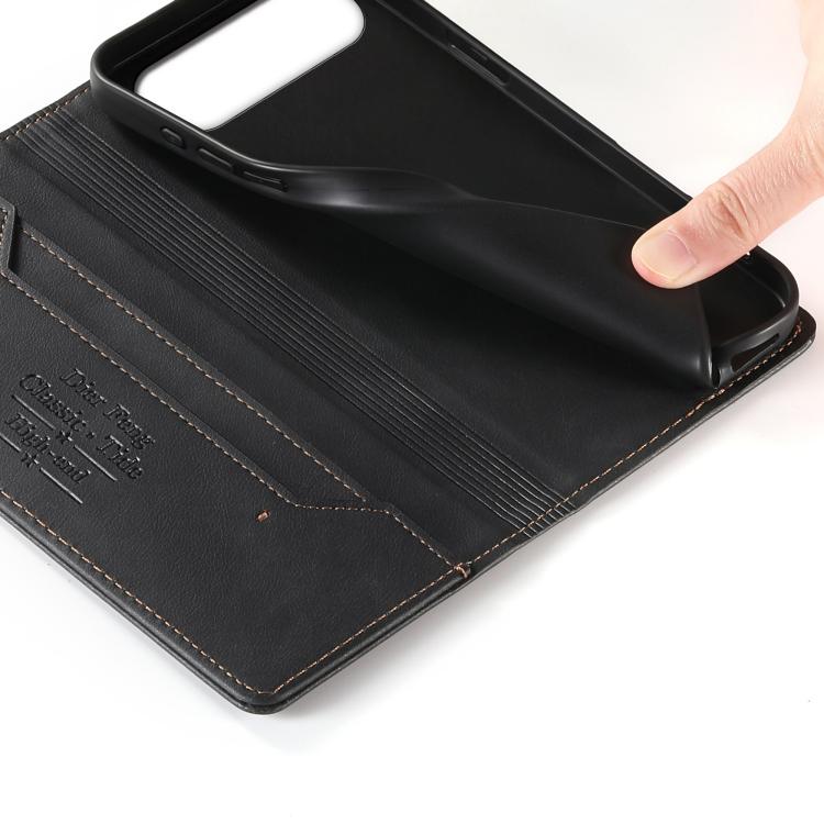 Custodia per telefono Dierfeng in pelle vegana con chiusura magnetica e protezione RFID in metallo., For iPhone Air, For iPhone 16 Pro Max, For iPhone 16 Pro, For iPhone 16 Plus