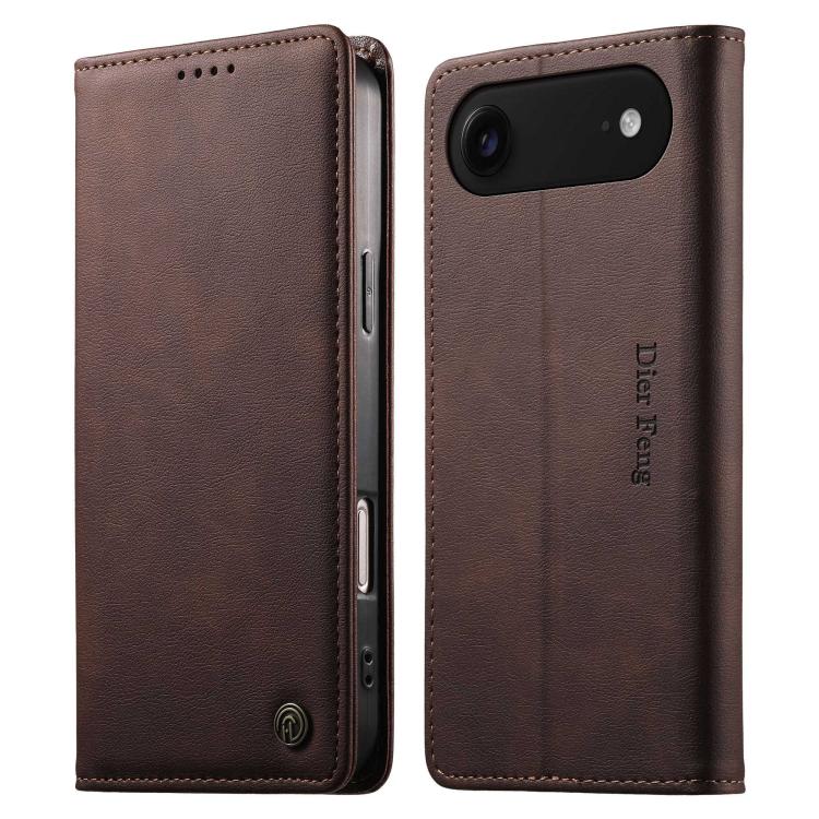 Custodia per telefono Dierfeng in pelle vegana con chiusura magnetica e protezione RFID in metallo., For iPhone Air, For iPhone 16 Pro Max, For iPhone 16 Pro, For iPhone 16 Plus