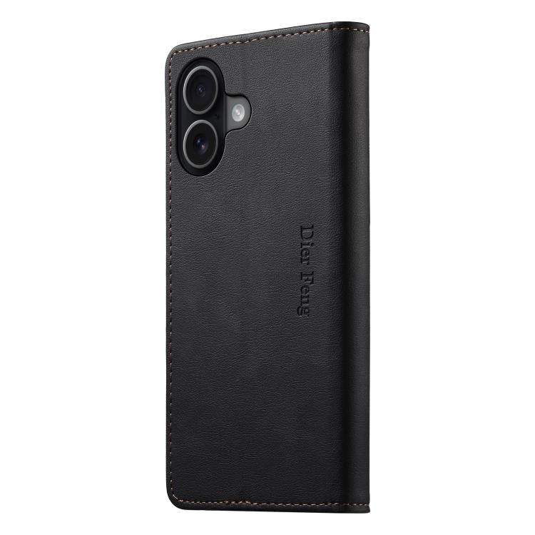 Custodia per telefono Dierfeng in pelle vegana con chiusura magnetica e protezione RFID in metallo., For iPhone 16, For iPhone 15 Pro Max, For iPhone 15 Pro, For iPhone 15 Plus