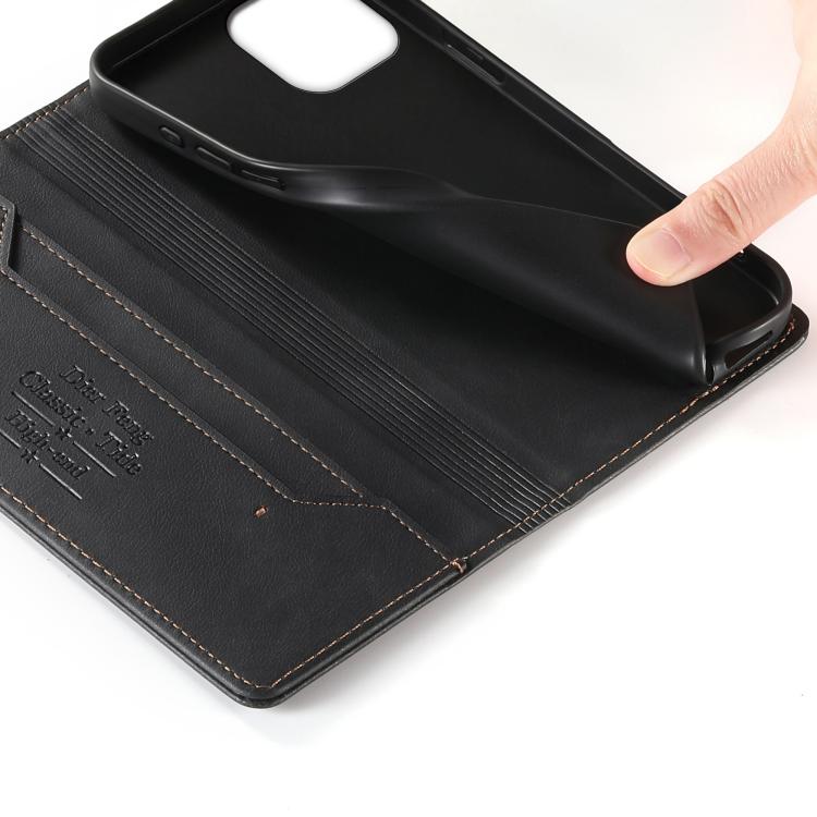 Custodia per telefono Dierfeng in pelle vegana con chiusura magnetica e protezione RFID in metallo., For iPhone 15, For iPhone 14 Plus, For iPhone 14 / 13, For iPhone 14 Pro