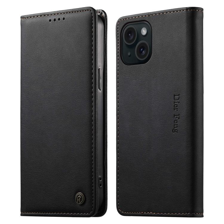 Custodia per telefono Dierfeng in pelle vegana con chiusura magnetica e protezione RFID in metallo., For iPhone 15, For iPhone 14 Plus, For iPhone 14 / 13, For iPhone 14 Pro