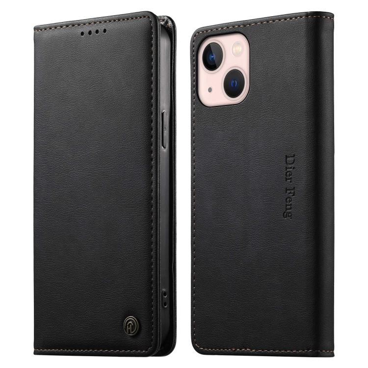 Custodia per telefono Dierfeng in pelle vegana con chiusura magnetica e protezione RFID in metallo., For iPhone 13 mini, For iPhone 12 / 12 Pro, For iPhone 12 Pro Max, For iPhone 12 mini