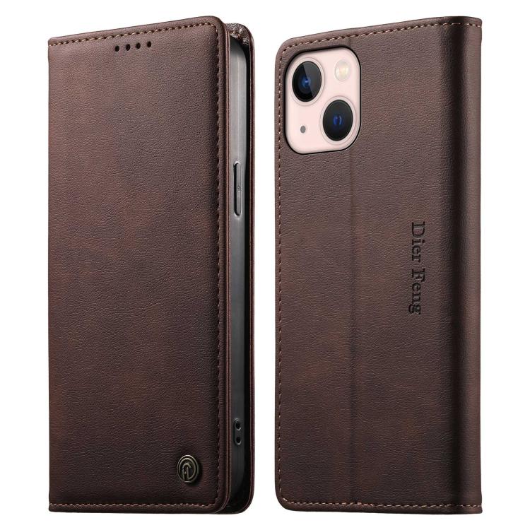 Custodia per telefono Dierfeng in pelle vegana con chiusura magnetica e protezione RFID in metallo., For iPhone 13 mini, For iPhone 12 / 12 Pro, For iPhone 12 Pro Max, For iPhone 12 mini