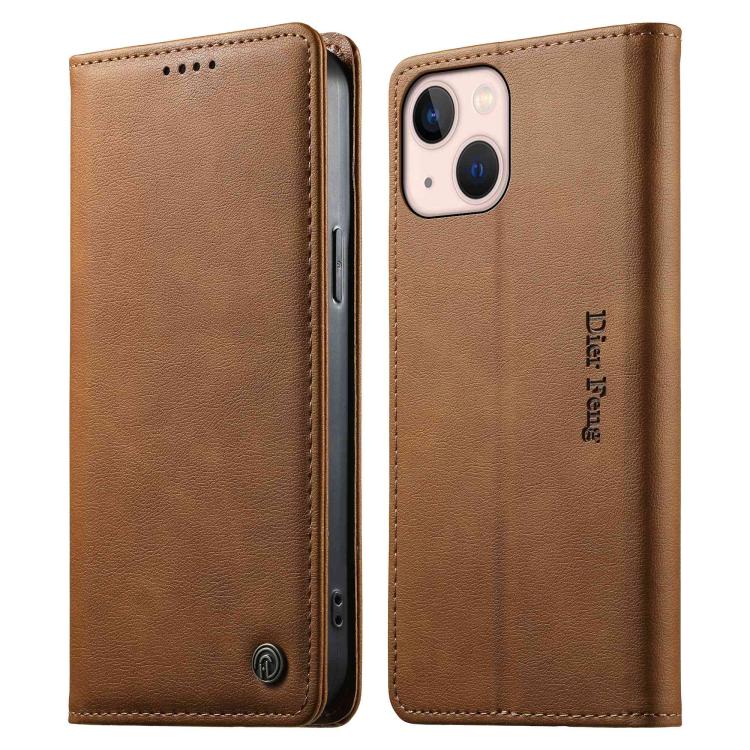 Custodia per telefono Dierfeng in pelle vegana con chiusura magnetica e protezione RFID in metallo., For iPhone 13 mini, For iPhone 12 / 12 Pro, For iPhone 12 Pro Max, For iPhone 12 mini