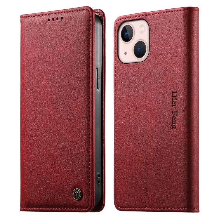 Custodia per telefono Dierfeng in pelle vegana con chiusura magnetica e protezione RFID in metallo., For iPhone 13 mini, For iPhone 12 / 12 Pro, For iPhone 12 Pro Max, For iPhone 12 mini