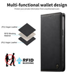 Custodia per telefono Dierfeng in pelle vegana con chiusura magnetica e protezione RFID in metallo., For iPhone 11 Pro Max, For iPhone 11, For iPhone 11 Pro, For iPhone X / XS