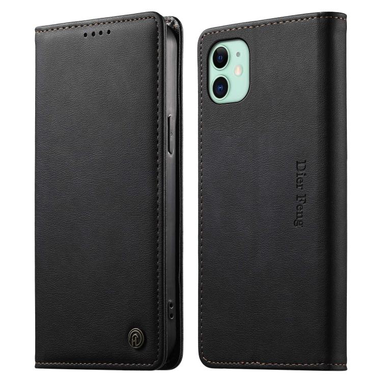 Custodia per telefono Dierfeng in pelle vegana con chiusura magnetica e protezione RFID in metallo., For iPhone 11 Pro Max, For iPhone 11, For iPhone 11 Pro, For iPhone X / XS