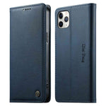 Custodia per telefono Dierfeng in pelle vegana con chiusura magnetica e protezione RFID in metallo., For iPhone 11 Pro Max, For iPhone 11, For iPhone 11 Pro, For iPhone X / XS