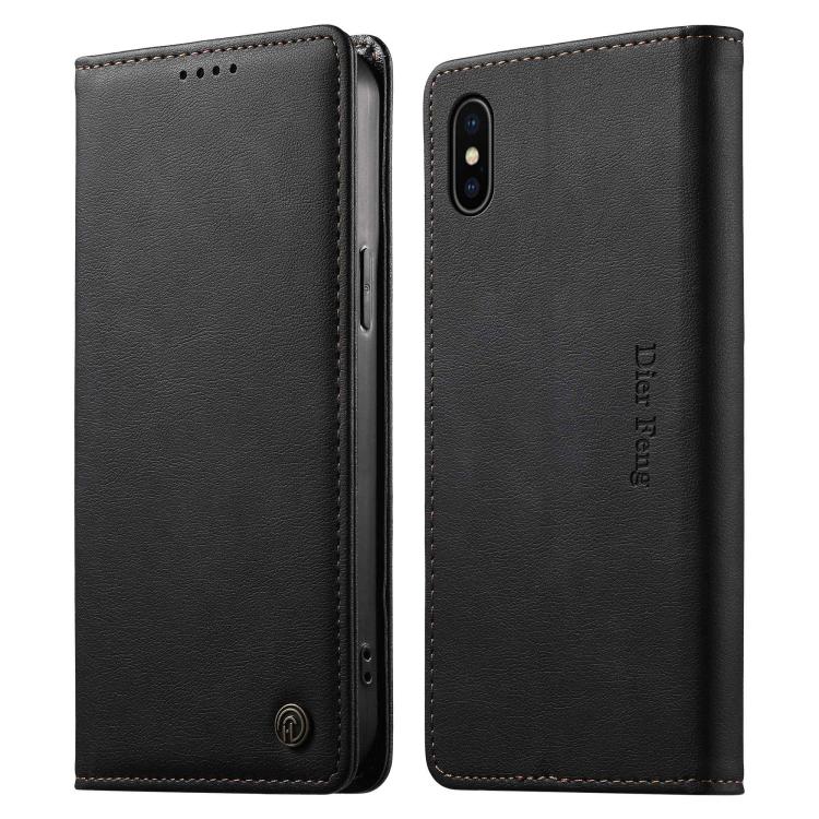 Custodia per telefono Dierfeng in pelle vegana con chiusura magnetica e protezione RFID in metallo., For iPhone 11 Pro Max, For iPhone 11, For iPhone 11 Pro, For iPhone X / XS