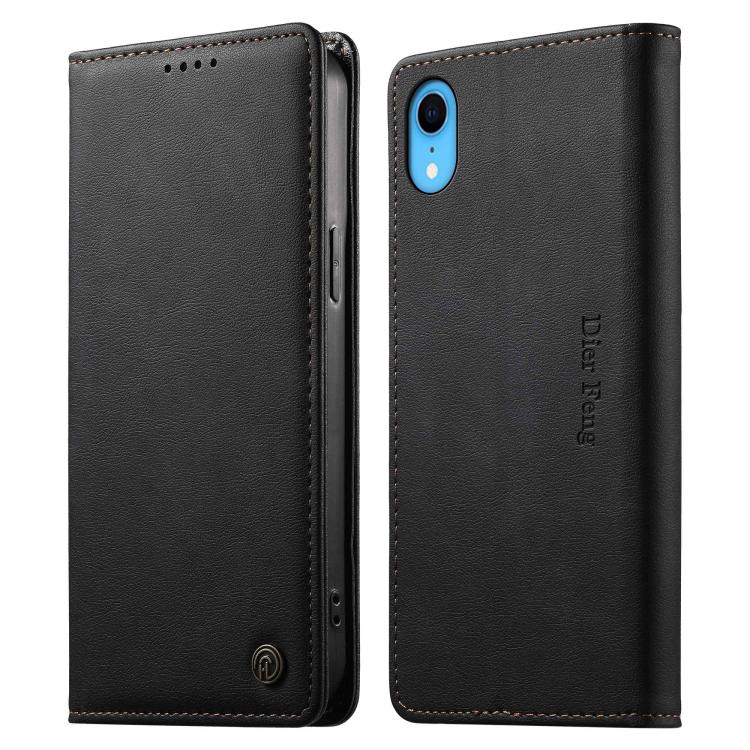 Custodia per telefono Dierfeng in pelle vegana con chiusura magnetica e protezione RFID in metallo., For iPhone XR, For iPhone XS Max, For iPhone 8 Plus / 7 Plus