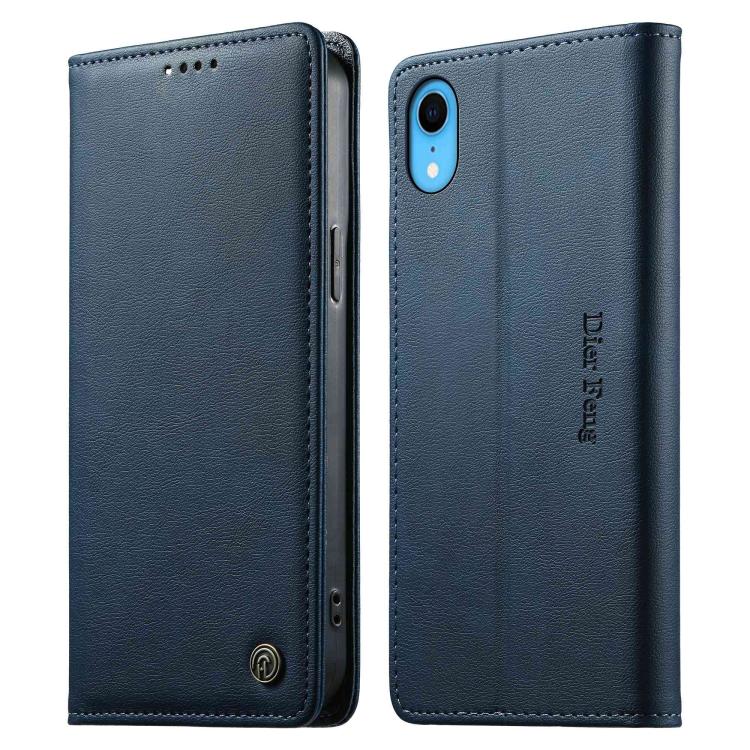 Custodia per telefono Dierfeng in pelle vegana con chiusura magnetica e protezione RFID in metallo., For iPhone XR, For iPhone XS Max, For iPhone 8 Plus / 7 Plus