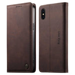 Custodia per telefono Dierfeng in pelle vegana con chiusura magnetica e protezione RFID in metallo., For iPhone XR, For iPhone XS Max, For iPhone 8 Plus / 7 Plus