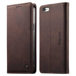 Custodia per telefono Dierfeng in pelle vegana con chiusura magnetica e protezione RFID in metallo., For iPhone XR, For iPhone XS Max, For iPhone 8 Plus / 7 Plus