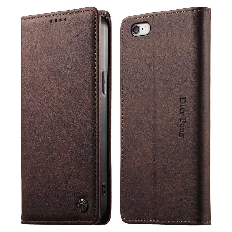 Custodia per telefono Dierfeng in pelle vegana con chiusura magnetica e protezione RFID in metallo., For iPhone XR, For iPhone XS Max, For iPhone 8 Plus / 7 Plus
