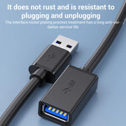 Cavo di prolunga USB 3.0 da maschio a femmina WG138 per trasferimento dati, compatibile con computer, chiavette USB e mouse., 0.3m, 0.5m, 1m, 1.5m, 2m, 3m, 5m