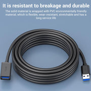 Cavo di prolunga USB 3.0 da maschio a femmina WG138 per trasferimento dati, compatibile con computer, chiavette USB e mouse., 0.3m, 0.5m, 1m, 1.5m, 2m, 3m, 5m