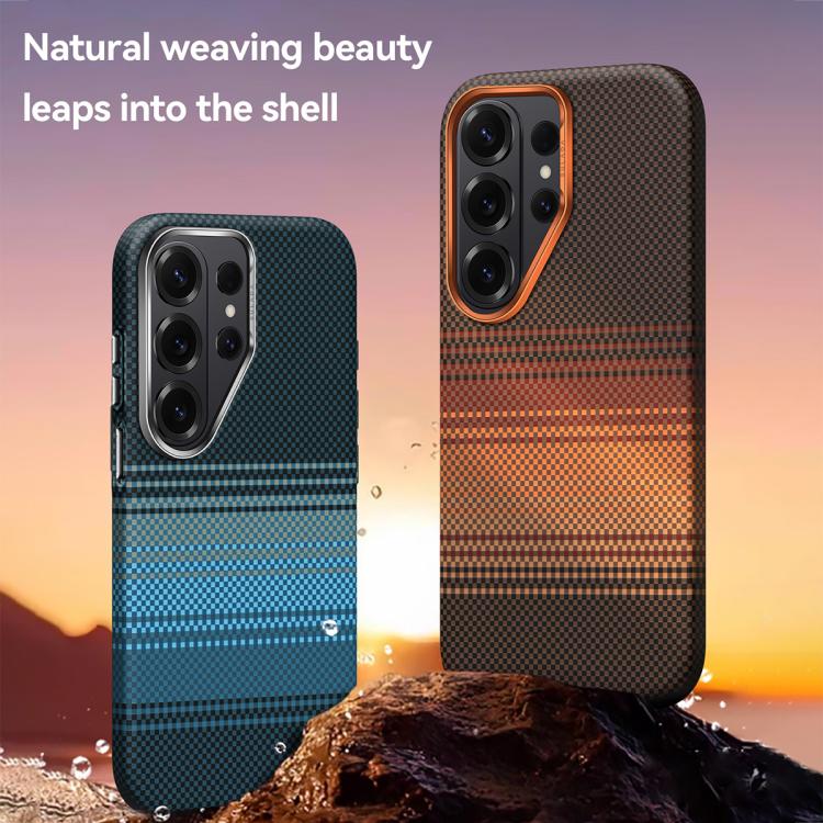 Custodia per telefono SULADA in pelle con trama intrecciata in Kevlar e chiusura magnetica., For Samsung Galaxy S26+ 5G, For Samsung Galaxy S26 Ultra 5G, For Samsung Galaxy S26 5G