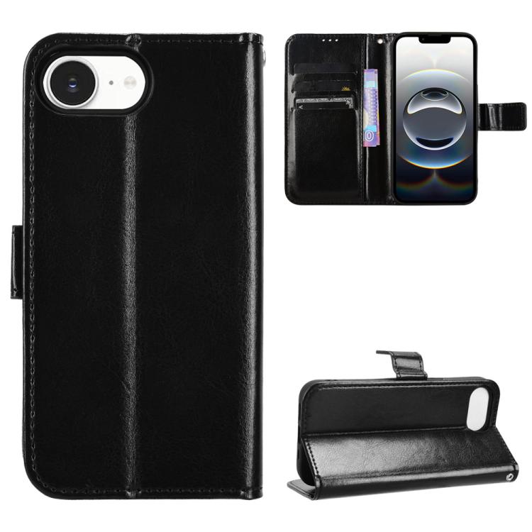 Custodia per telefono in ecopelle con texture Crazy Horse in stile retrò., For iPhone 17e / 16e