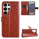Custodia per telefono in ecopelle con texture Crazy Horse in stile retrò., For Samsung Galaxy S26+ 5G, For Samsung Galaxy S26 Ultra 5G, For Samsung Galaxy S26 5G