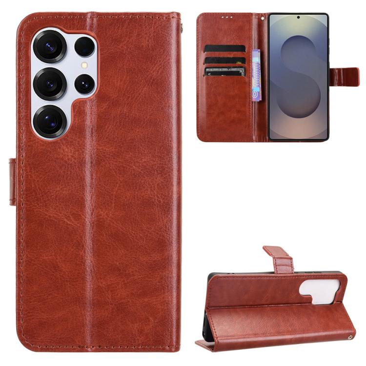 Custodia per telefono in ecopelle con texture Crazy Horse in stile retrò., For Samsung Galaxy S26+ 5G, For Samsung Galaxy S26 Ultra 5G, For Samsung Galaxy S26 5G