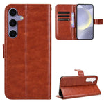 Custodia per telefono in ecopelle con texture Crazy Horse in stile retrò., For Samsung Galaxy S26+ 5G, For Samsung Galaxy S26 Ultra 5G, For Samsung Galaxy S26 5G
