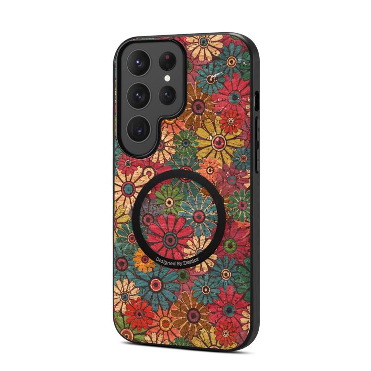 Custodia magnetica in ecopelle della serie "Linguaggio dei Fiori" di Denisor A07., For Samsung Galaxy S26 Ultra 5G, For Samsung Galaxy S25 Ultra 5G