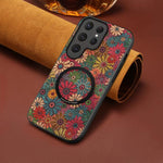 Custodia magnetica in ecopelle della serie "Linguaggio dei Fiori" di Denisor A07., For Samsung Galaxy S26 Ultra 5G, For Samsung Galaxy S25 Ultra 5G