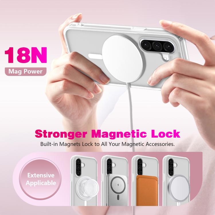 Custodia per telefono ibrida in TPU PC antiurto e magnetica, delicata sulla pelle., For Samsung Galaxy S26+ 5G, For Samsung Galaxy S26 Ultra 5G, For Samsung Galaxy S26 5G, For Samsung Galaxy A36 / A37 5G