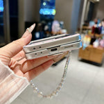 Custodia per telefono con clip laterale e bracciale, stile targhetta con motivo a rombi e chiusura a clip laterale., For Samsung Galaxy Z Flip6 5G / Flip7 FE, For Samsung Galaxy Z Flip7 5G, For Samsung Galaxy Z Flip5 5G