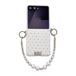 Custodia per telefono con clip laterale e bracciale, stile targhetta con motivo a rombi e chiusura a clip laterale., For Samsung Galaxy Z Flip6 5G / Flip7 FE, For Samsung Galaxy Z Flip7 5G, For Samsung Galaxy Z Flip5 5G