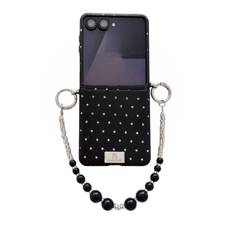 Custodia per telefono con clip laterale e bracciale, stile targhetta con motivo a rombi e chiusura a clip laterale., For Samsung Galaxy Z Flip6 5G / Flip7 FE, For Samsung Galaxy Z Flip7 5G, For Samsung Galaxy Z Flip5 5G